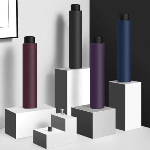 Portable Mini Folding Windproof Umbrella Rain Women Anti-UV Black Coating Pocket Clear Rain Dual-use Travel Parasol