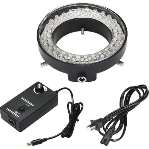 Adjustable 56 LED Ring Light Illuminator Lamp for Industry Stereo Microscope Camera Magnifier AC 90V-240V Power Adapter