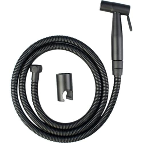 Black Handheld Toilet Sprayer Stainless Steel Bathroom Bidet Sprayer Set with Hose for Shower Sprayer Wall or Toilet