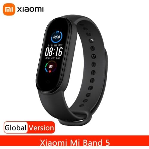 Xiaomi Mi Band 5 Smart Bracelet 4 Color AMOLED Screen Miband 5 Heart Rate Monitor Fitness Smartwatch Bluetooth 5ATM Waterproof