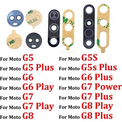 2 Pcs/Lot ，For Moto X4 G8 Play G6 G5 G5s G8 Plus Z2 Force Play G7 Power Back Rear Camera Glass Lens With Adhesive