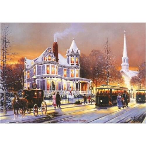 Embroidery Counted Cross Stitch Kits Needlework - Crafts 14 ct DMC Color DIY Arts Handmade Decor - Winter in the City