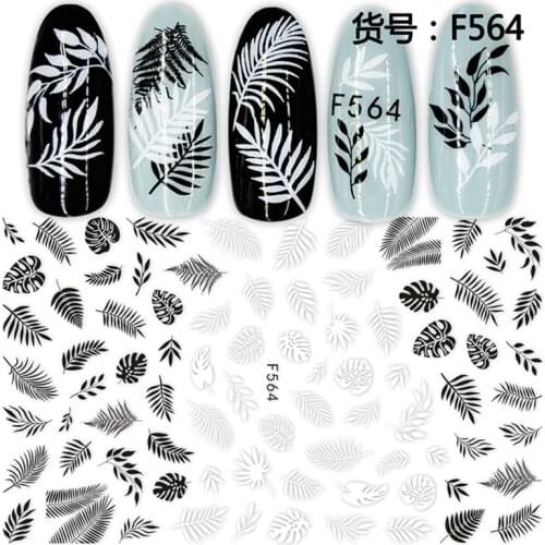 1 Sheet Leaf Flower 3D Nail Art Stickers Face Transfer Stickers for Nails Self-Adhensive Decals Tips Decoration Paper