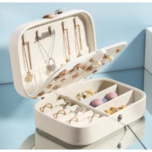 1PC Korean Style Jewelry Box Organizer Display Storage PU Leather Multi-function Necklace Earring Ring Box for Jewelry QA 280
