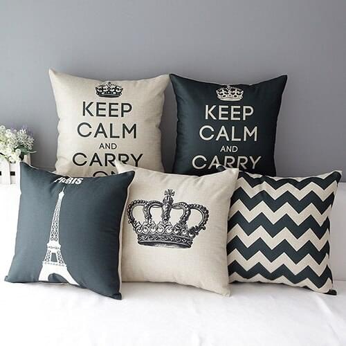 2015 New Retro Home Decorative Cotton Linen Blended Crown Throw Pillow Case 58YG