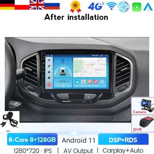 Carplay 6G+128G RAM Android 10 DSP For Lada X Ray Xray 2015-2019 Car Radio Multimedia Video Player 2020 Navigation GPS 2 Din Dvd