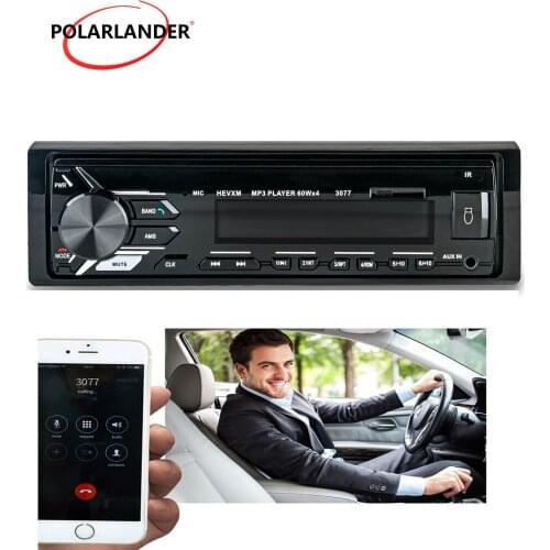 Autoradio Car Radio Car Stereo In-dash Car audio Player Bluetooth 1 Din FM Aux Input Receiver 12V SD USB MP3 MMC WMA 3077