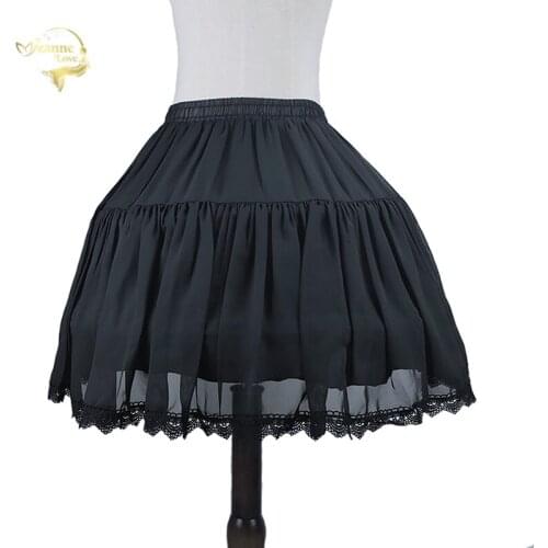Ball Gowns Underskirt White Black Girls Short Dress Lace Petticoat 2 Hoops Cosplay Petticoats Rockabilly Crinoline Elastic Waist