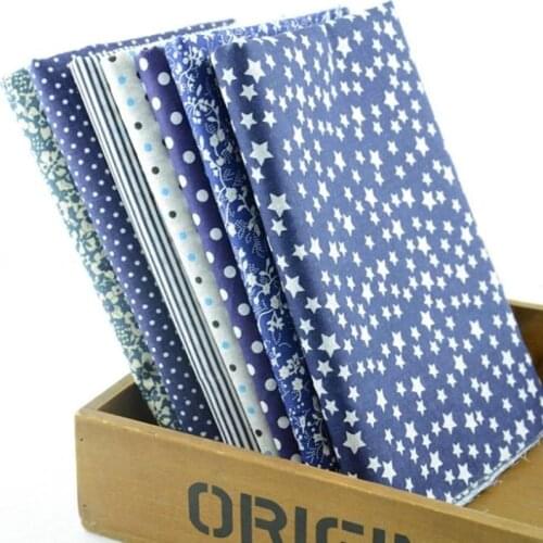Booksew 50CM*50CM 7 Designs/lot "Dark Blue" Cotton Fabric Fat Quaters Tilda Cloth Scrapbooking Patchwork Quilting Fabric