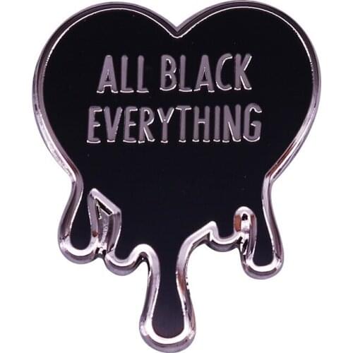 All black everything pin is tribute to our all time favourite colour