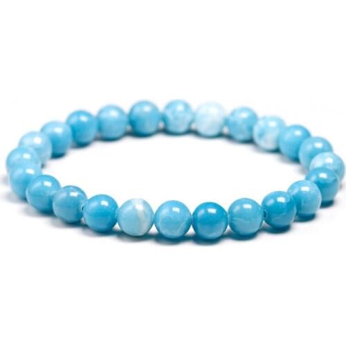 Natural Blue Sky Stone Beads For Bracelet Men Making DIY Handmade Women Unisex Jewelry Meditation Accessories 6 8 10mm Size