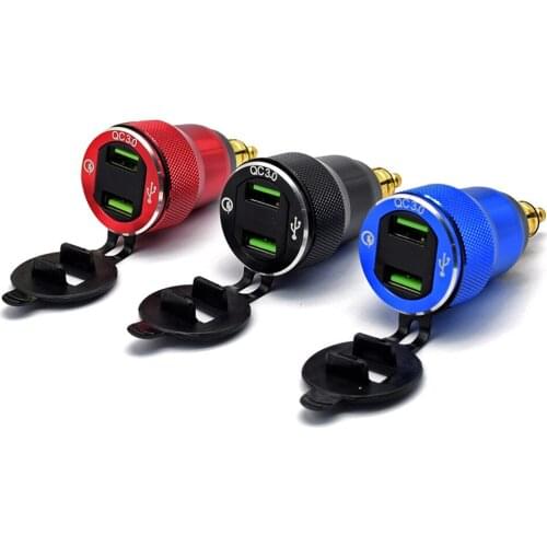 Quick Charge 3.0 Dual USB Motorcycle Charger Plug Socket Cigarette Lighter Adapter LED Display For BMW F800GS R1250GS R1200GS