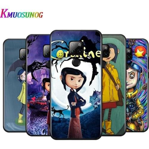 Coraline cartoon For Huawei Y9A Y8P 2020 Y8S Y7A Y9 Y7P Y5P Y9 Y7 Y6 Y5 Prime Pro 2019 2018 2017 Black Phone Case