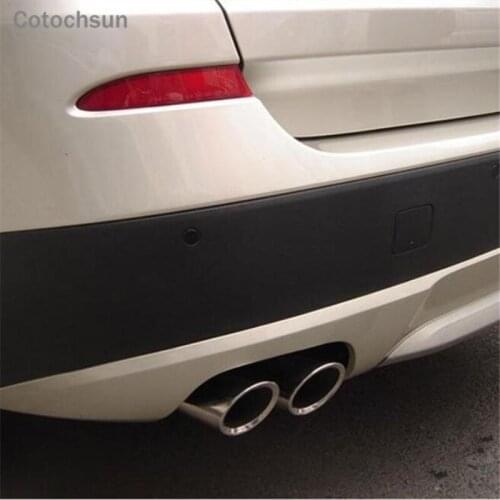 Cotochsun Car styling 2pcs/set Auto Exhaust Pipes Tail Rear Pipe cover case For BMW X3 2010-2017 auto accessories