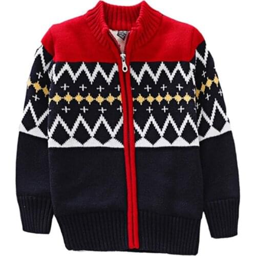 Childrens cotton wool clothes boys cardigan heavy sweater coat