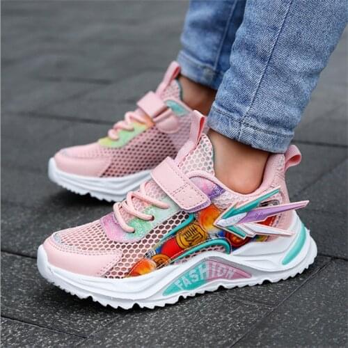 2021 Autumn Children Casual Sport Shoes Fashion Breathable Mesh Soft Bottom Non-Slip Kids Sneakers For Boys Girls Running Shoes
