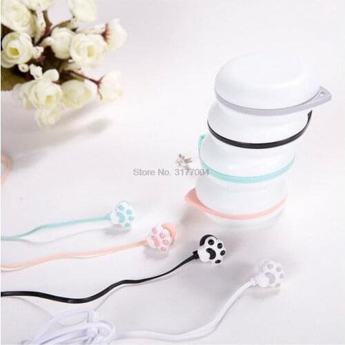 DHL 100set Cute Cat Cartoon 3.5mm Headphone with Mic Stereo 4 Colors Fashion Earphone Vocal Toy