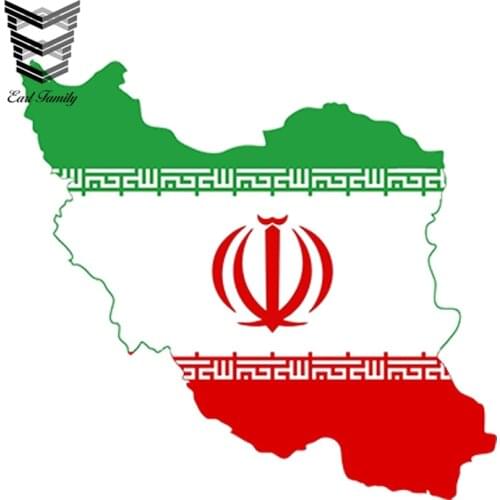 EARLFAMILY 13cm x 11.3cm Car Styling IRAN Map Flag Car Sticker Silhouette for Bumper Fridge Laptop Door Waterproof Accessories