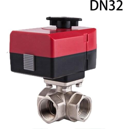 DN32 3 way solenoid valve three way ball valve electric valve motorized valve 3way for water