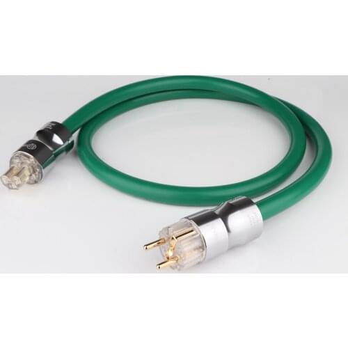 HI-End Copper Silver Mixed HIFI Power Cable Schuko Power Leads AC Power Cord For HIFI CD AMP AUDIO System Optical Cable