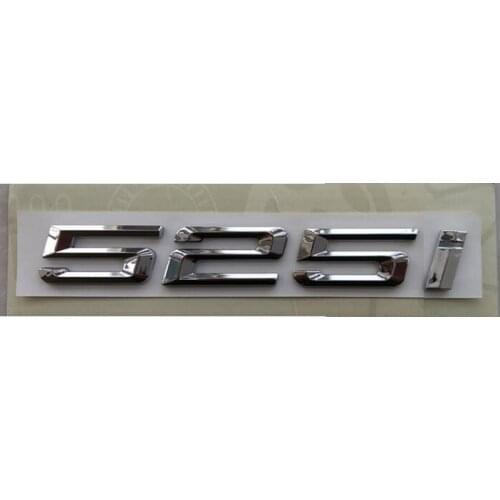Chrome Shiny Silver ABS Number Letters Word Car Trunk Badge Emblem Letter Decal Sticker for BMW 5 Series 525i