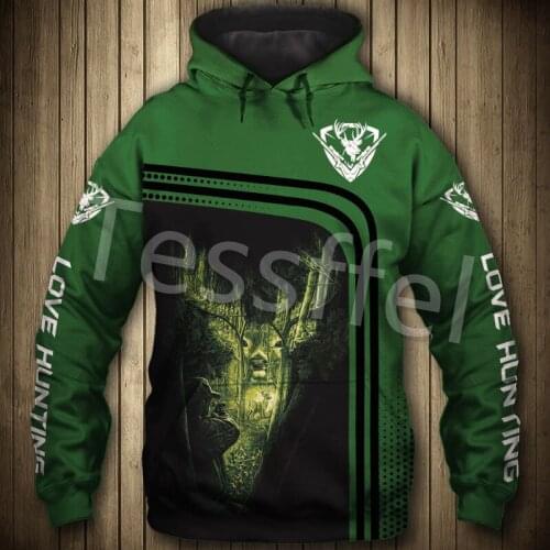 Tessffel 3D Printed Camo Hunting Deer Hunter Hoodies Sweatshirt Men Women Fashion Hooded Long Sleeve Streetwear Costume Style-3