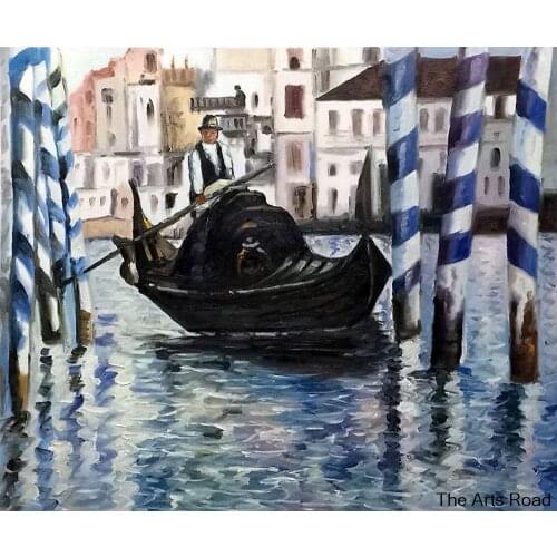 The Grand Canal, Venice II by Edouard Manet Oil Painting for Office Home Decoration Art Canvas Painting Landscape Handpainted
