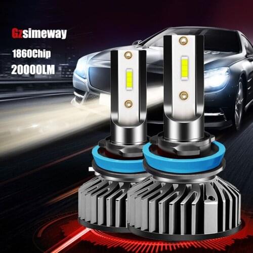 2PCS Mini H7 LED Lamp H11 H4 H8 H9 9005 HB3 H1 9012 Car Headlight 20000LM 6000K White 9006 HB4 H3 881 880 Auto Fog Light Bulbs