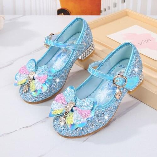 Summer Toddler Girls Sandals Glitter Rhinestone Party Princess Sandal For Girl Kids Little Elsa Shoes Ice Snow Queen