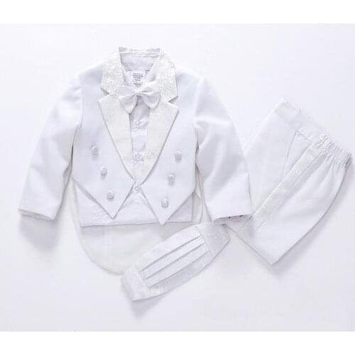 2018 summer Formal Childrens clothes for boys wedding suit party baptism christmas dress for 1-4T baby body suits wear 5-Piece