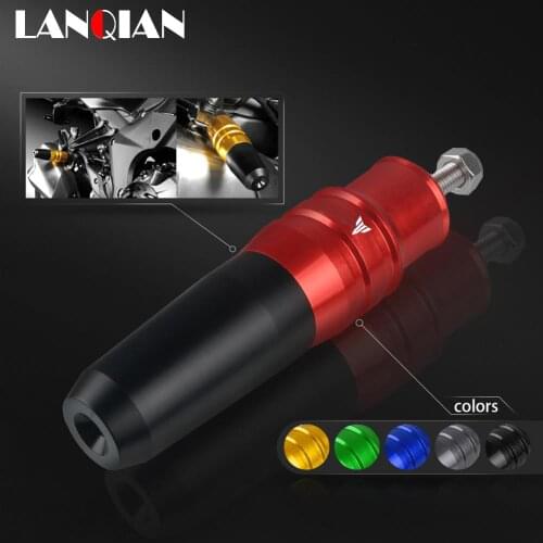 Motorcycle Aluminum Exhaust Slider Crash Protector Pad For Yamaha MT03 MT-03 MT 03 07 09 MT-07 MT07 MT09 MT-09 MT10 MT125 LOGO