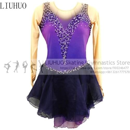 Figure Skating Dress Girls Ice Skating Gradient Color Performance Rhythmic Gymnastics Competition Dance Leotard Artistic Costume