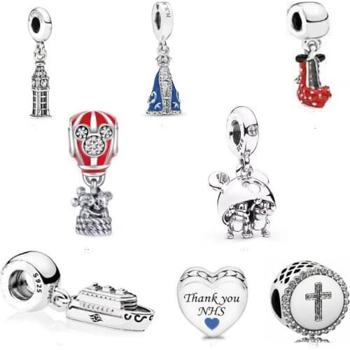 Eiffel Tower Pendant Charm 100% Real 925 Sterling Silver Castle Dangle Charms Fit Necklace/ Bracelet Diy Jewelry