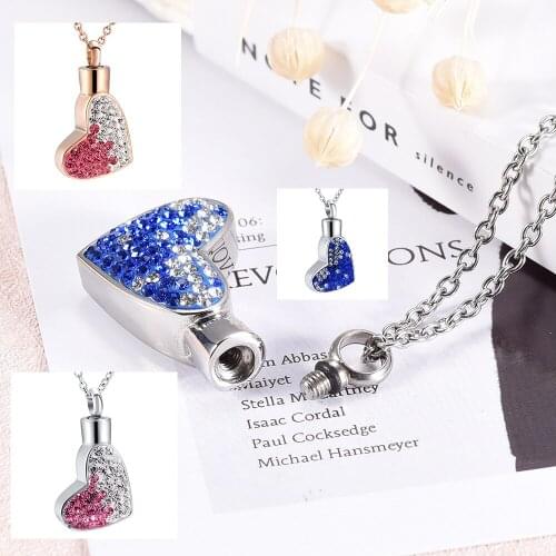 Creamtion jewelry Heart Shaped Pendant Pendant Blue Black Stainless Steel Pendant Wholesale and Retail