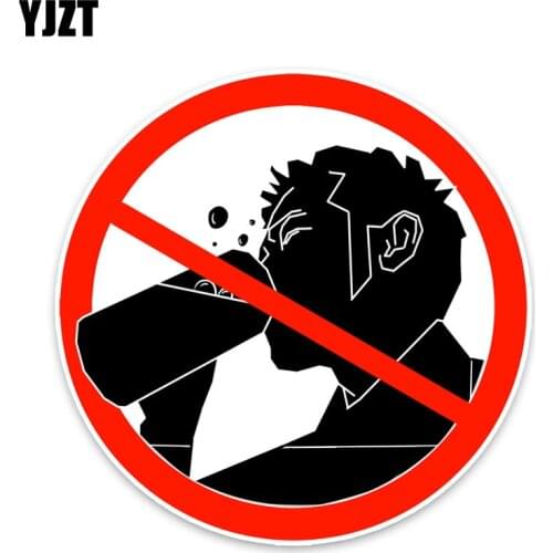 YJZT 11*11CM Warning Sign Bans On Alcohol Car Stickers Accessories C30-0263