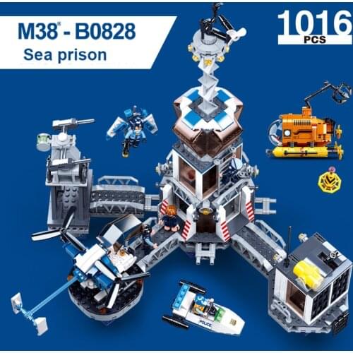 SLuban Maritime Police Station Series Building Block Car/Plane/Yacht/Dolls Toy Childrens Toys For Kids Christmas Birthday Gifts