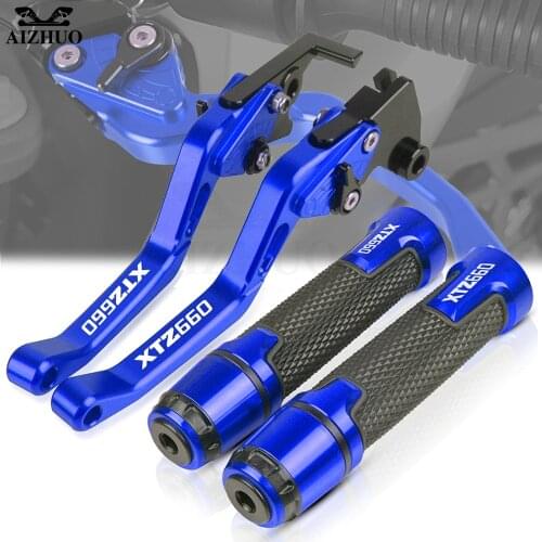 Tenere Adjustable CNC Brakes Clutch Levers Handle Bar FOR YAMAHA XTZ 660 XTZ660 TENERE 1991-1998 1997 Motorcycle Handlebar Grips