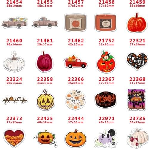 DIY Craft Supplies Halloween character printed flat back planar resins 30 piecesPR21454