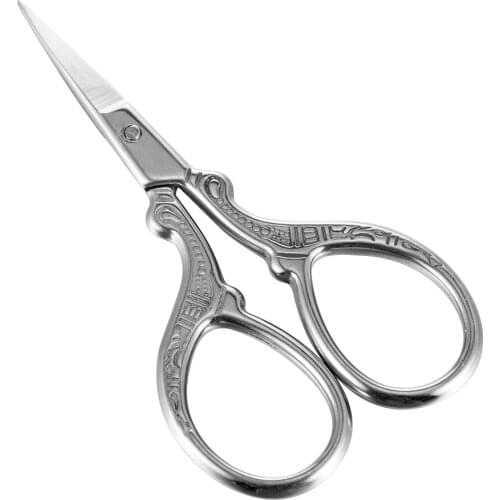Stainless Steel Nail Cuticle Trimmer Scissor Eyebrow Comb Scissors Manicure Classic Beauty Makeup Facial Hair Remover Tool Small