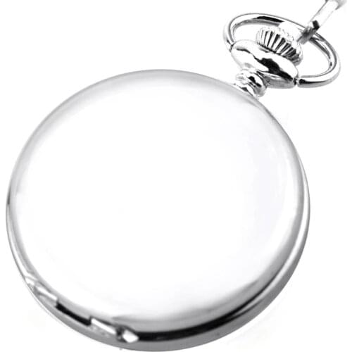 Vintage Smooth Unisex Pocket Watch Arbic Number Dial Classic Mechaincal Pocket Watches with Fob Chain for Men Women Dropshipping