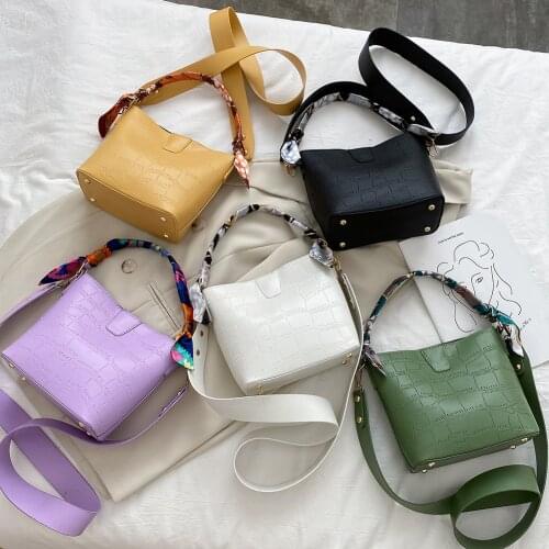 PU Leather Crossbody Bags Lady Shoulder Handbags Simple Solid Color Summer Female Simple Totes for Women 2020 Trend