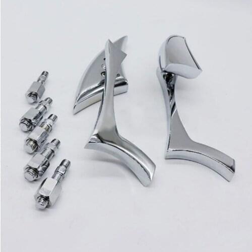 1 pair Chrome Motorcycle Rear view Side Mirrors 8mm 10mm For Honda Yamaha Harley