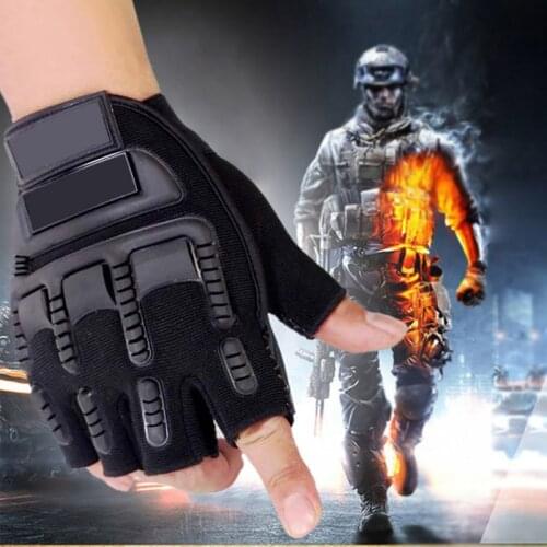 From USA Shipping 1 pair Men Biking Combat Half Finger Anti-slip Outdoor Sport Gloves Military Tactical Gloves