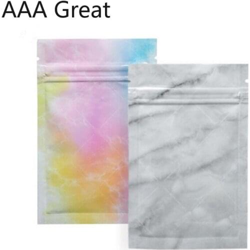 100Pcs/Lot Color Bag Ziplock Bags Thick Aluminum Foil Sealed Zipper Earring Snack Sample Packaging Food Storage Pouches Zip Lock