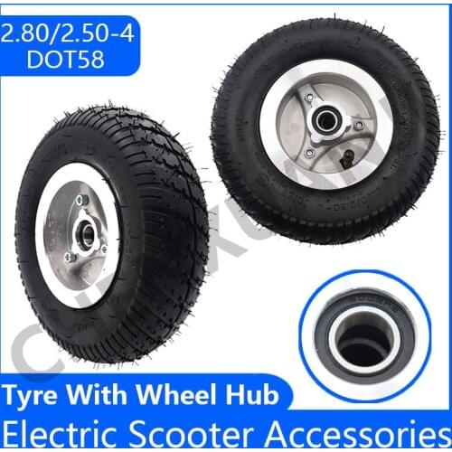 2.80/2.50-4 9 Inch Tire Electric Scooter Tyre with Wheel Hubfor Trolley Tricycle Electric Scooter Puncture Resistant Tyre