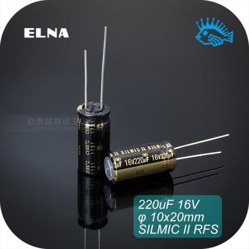 2pcs/20pcs 16V220uF 16V RFS Silmic II ELNA Brand new original fever audio electrolytic capacitor 10x20mm