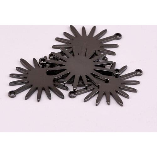 26.6 * 22.3mm Double Hanging Glossy Sun Flower Copper Bracelet Connecting Piece Manual Necklace Pendant Accessories