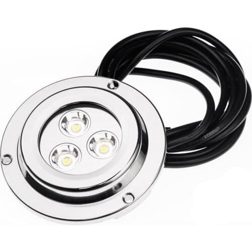 3*2W Stainless Steel Underwater Light IP68 Waterproof LED Marine Light for Boat Yacht Fishing Squid