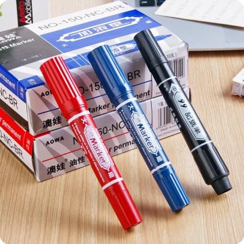 5 PCS/Lot Oily Single Thick Head Black Marker Stationery Signature Marker Pen School Supplies