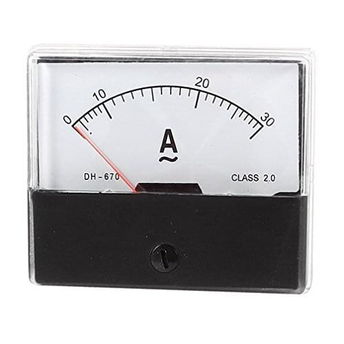 AC 0-30A 1A 2A 3A 5A 10A 20A 50A Analog Ammeter Panel AMP Current Meter DH-670 Gauge